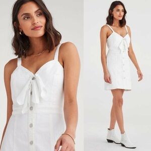 NWT 7 For All Mankind Double Tie Denim Minidress